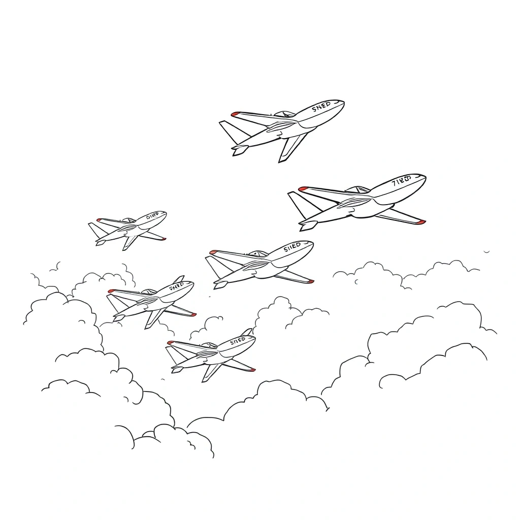 Airplane coloring page preview