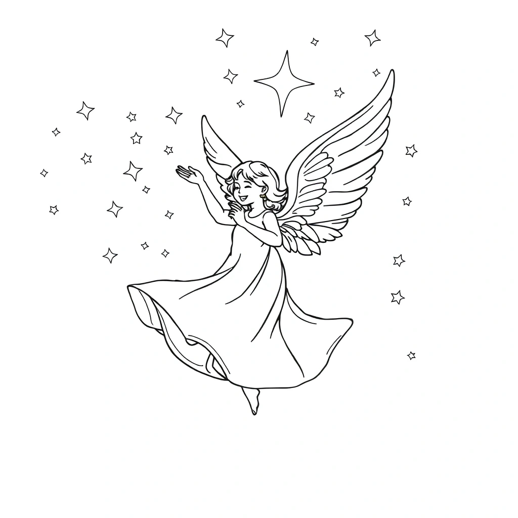 Angel coloring page preview