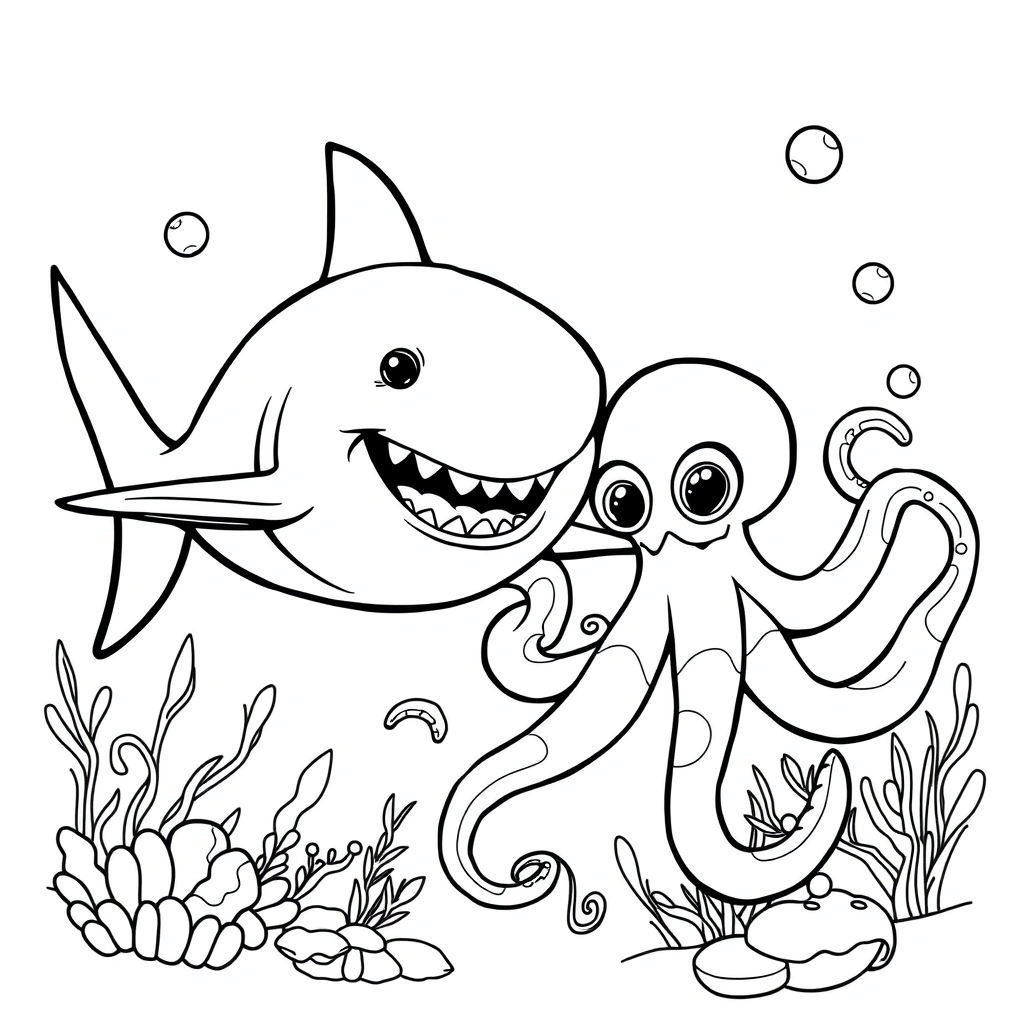 Baby Shark coloring page preview