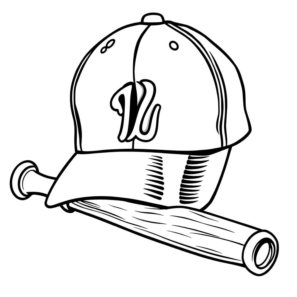 Baseball coloring page preview