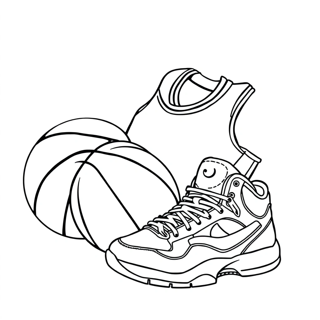 Basketball coloring page preview