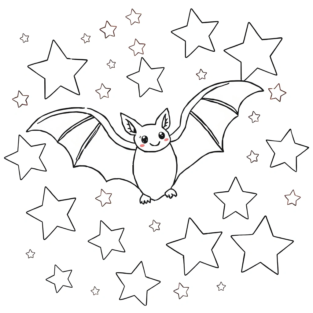 Bat coloring page preview