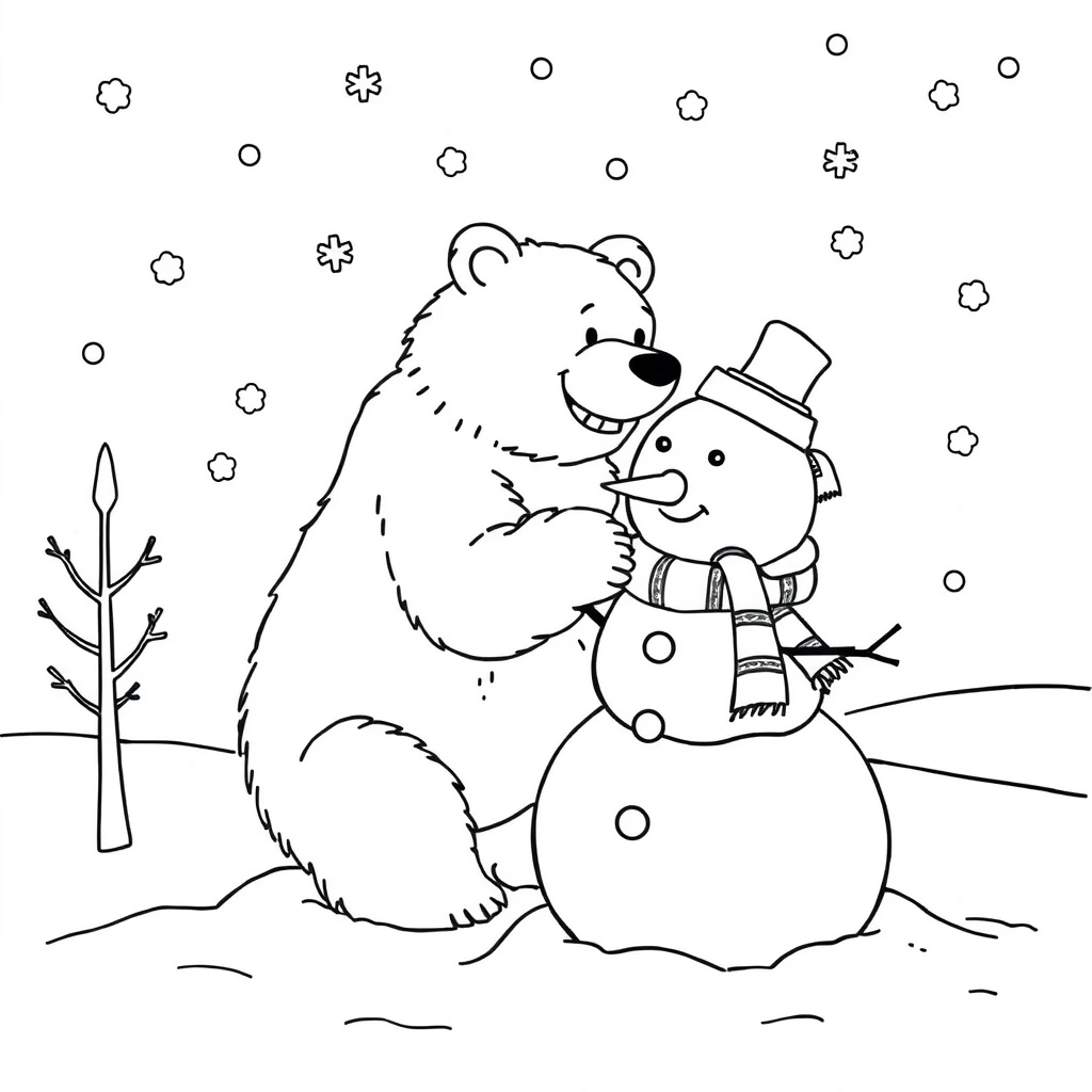 Bear coloring page preview