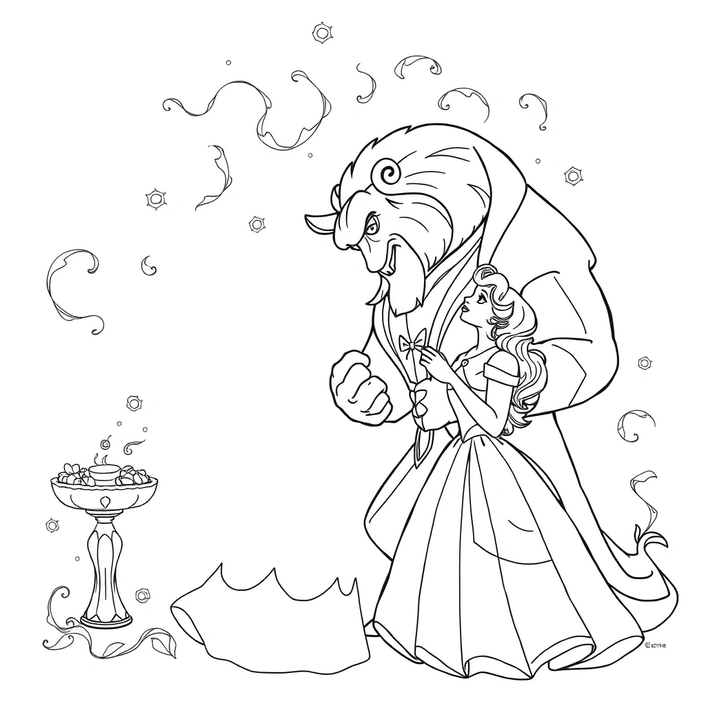 Belle coloring page preview