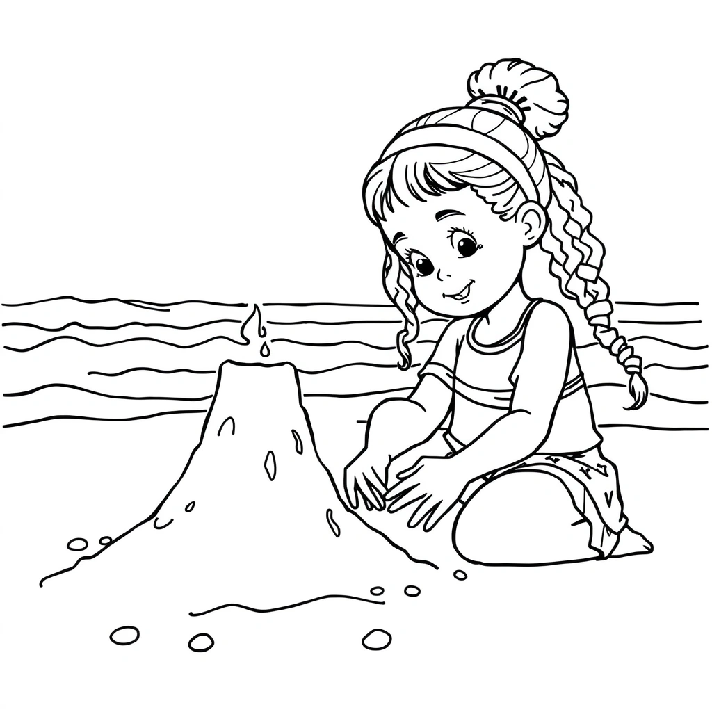 Black Girl coloring page preview