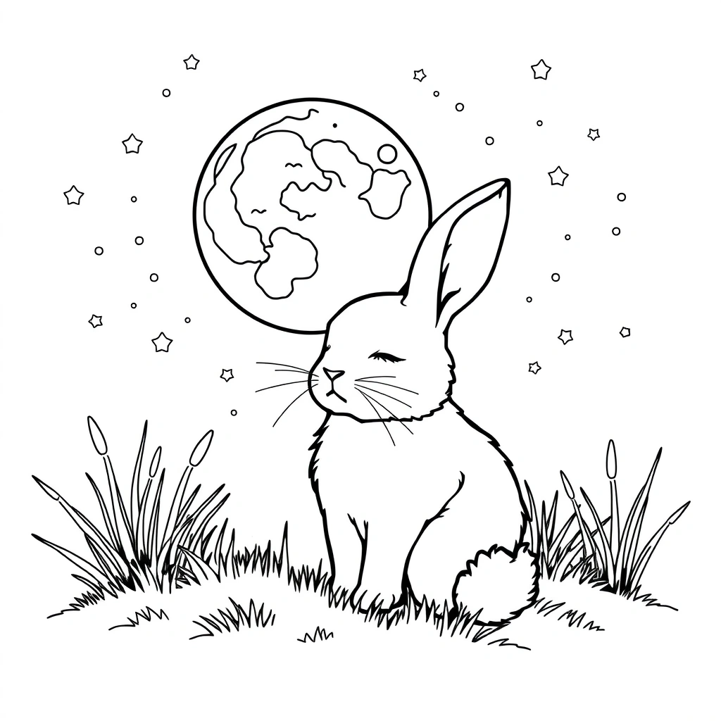 Bunny coloring page preview