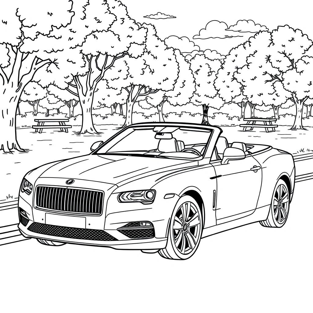 Car coloring page preview