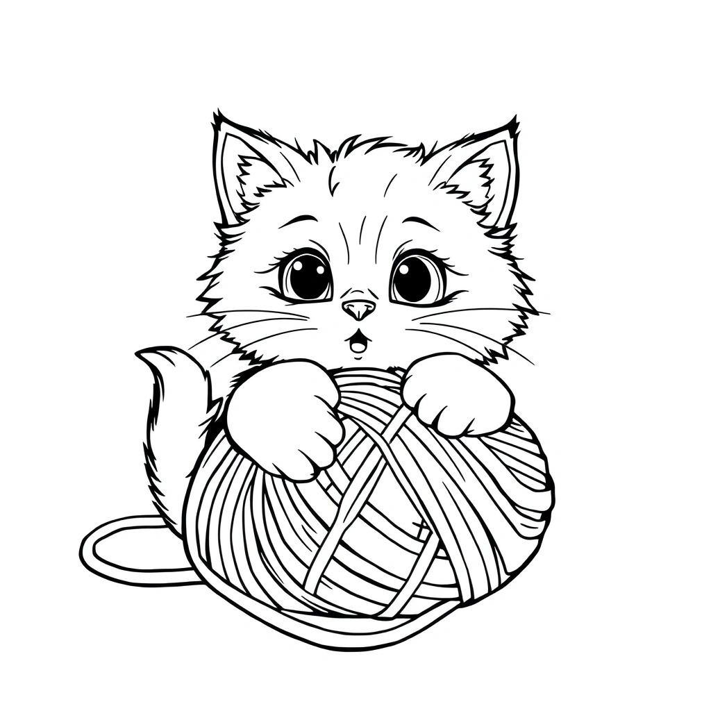 Cat coloring page preview