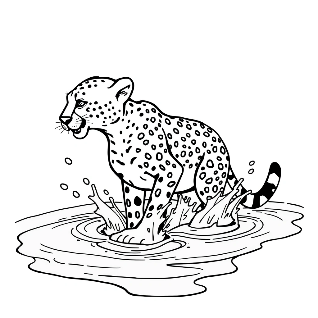 Cheetah coloring page preview