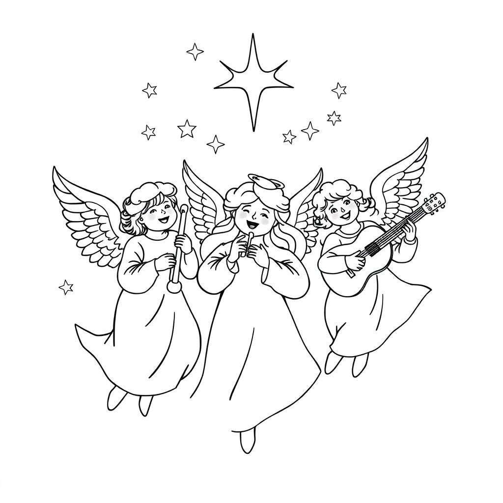 Christmas coloring page preview