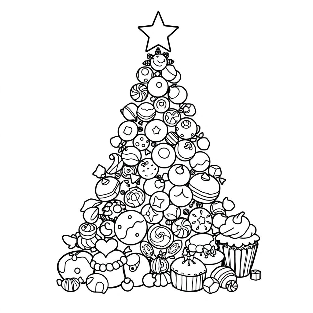 Christmas Tree coloring page preview