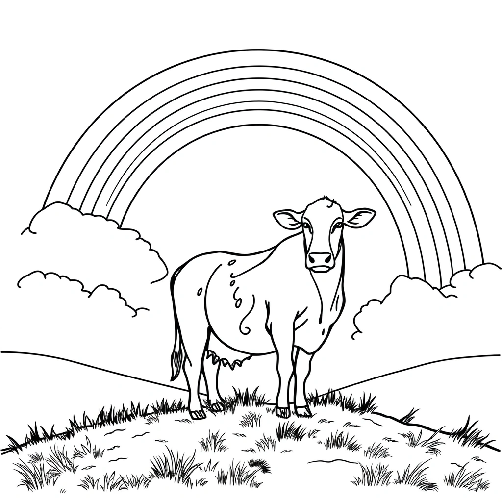 Cow coloring page preview