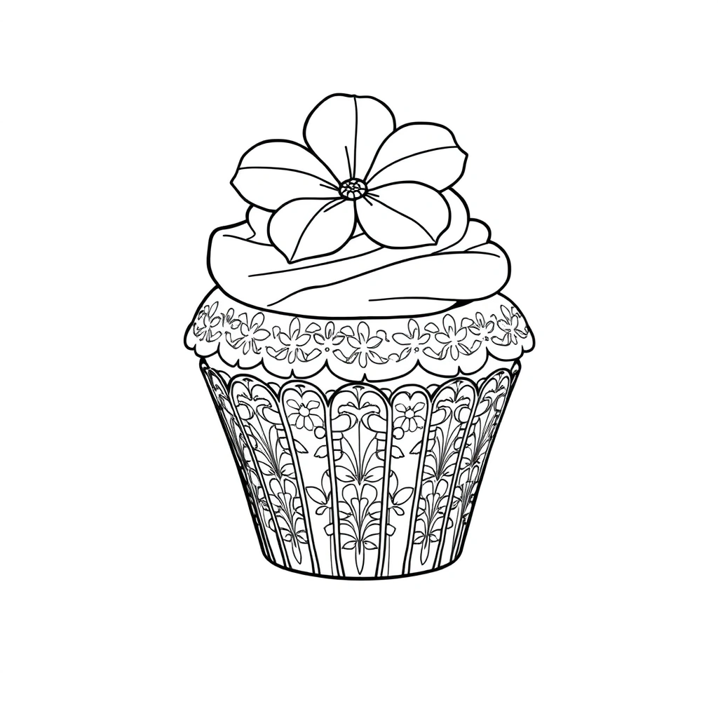 Cupcake coloring page preview