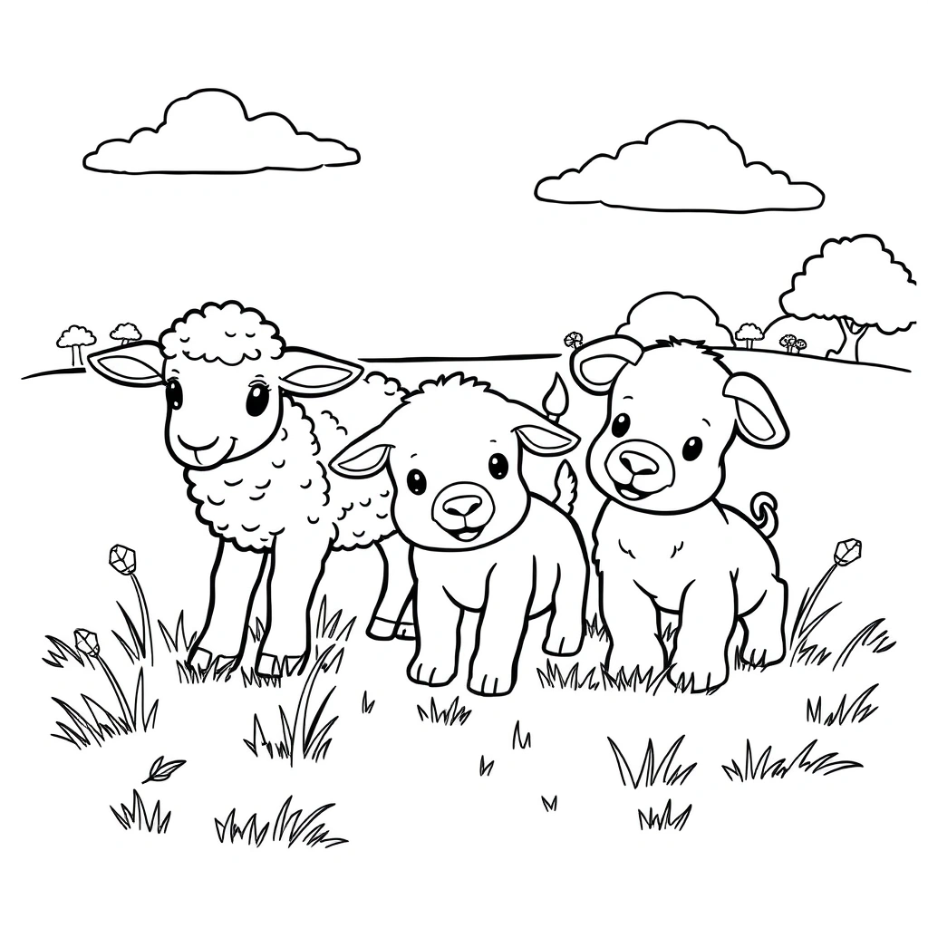 Cute coloring page preview