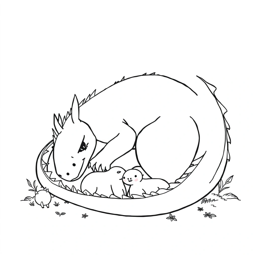 Dragon coloring page preview