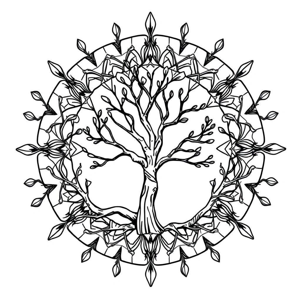 Easy Mandala coloring page preview