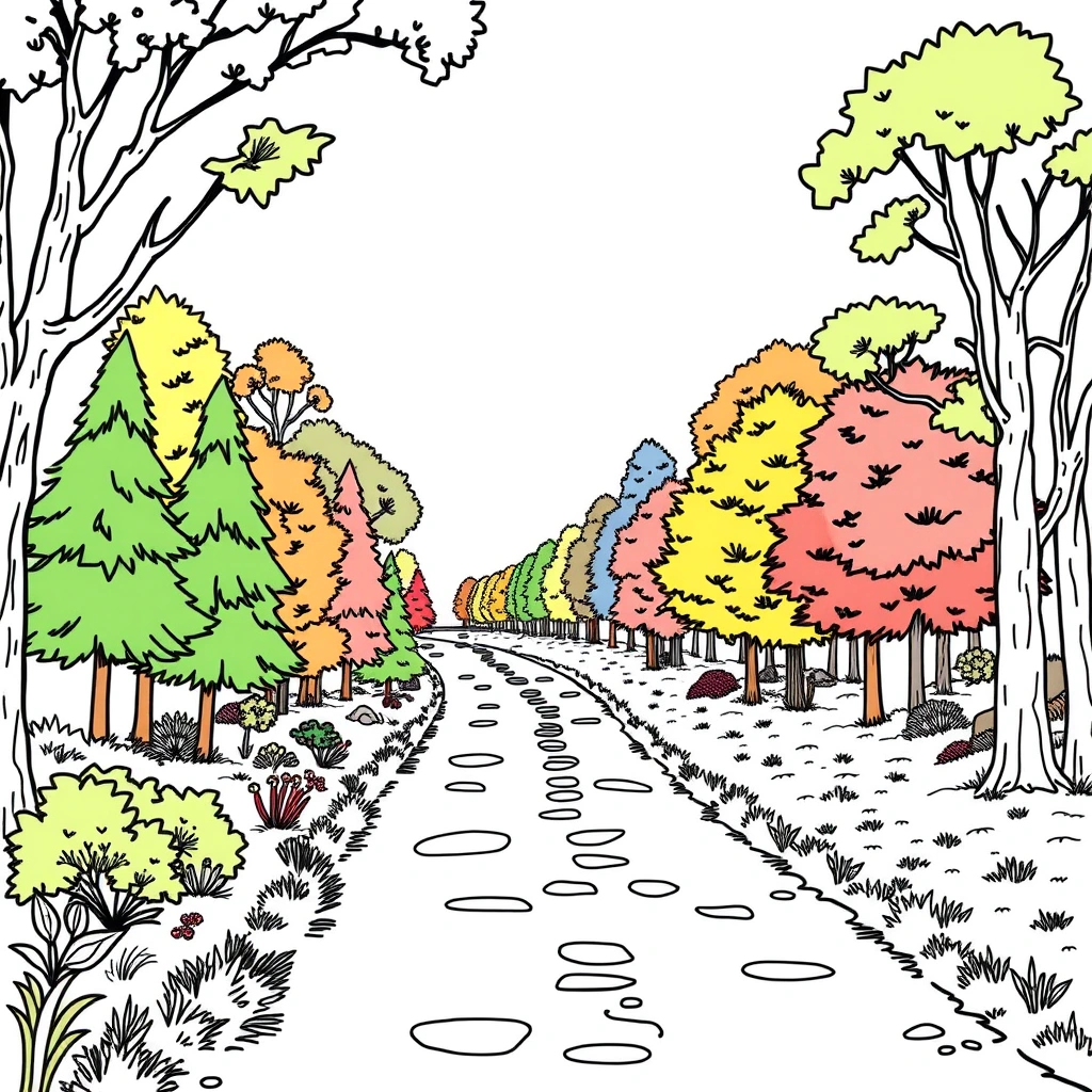 Fall coloring page preview