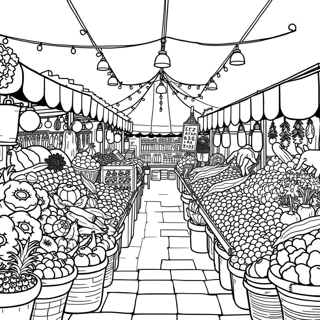 Farm coloring page preview