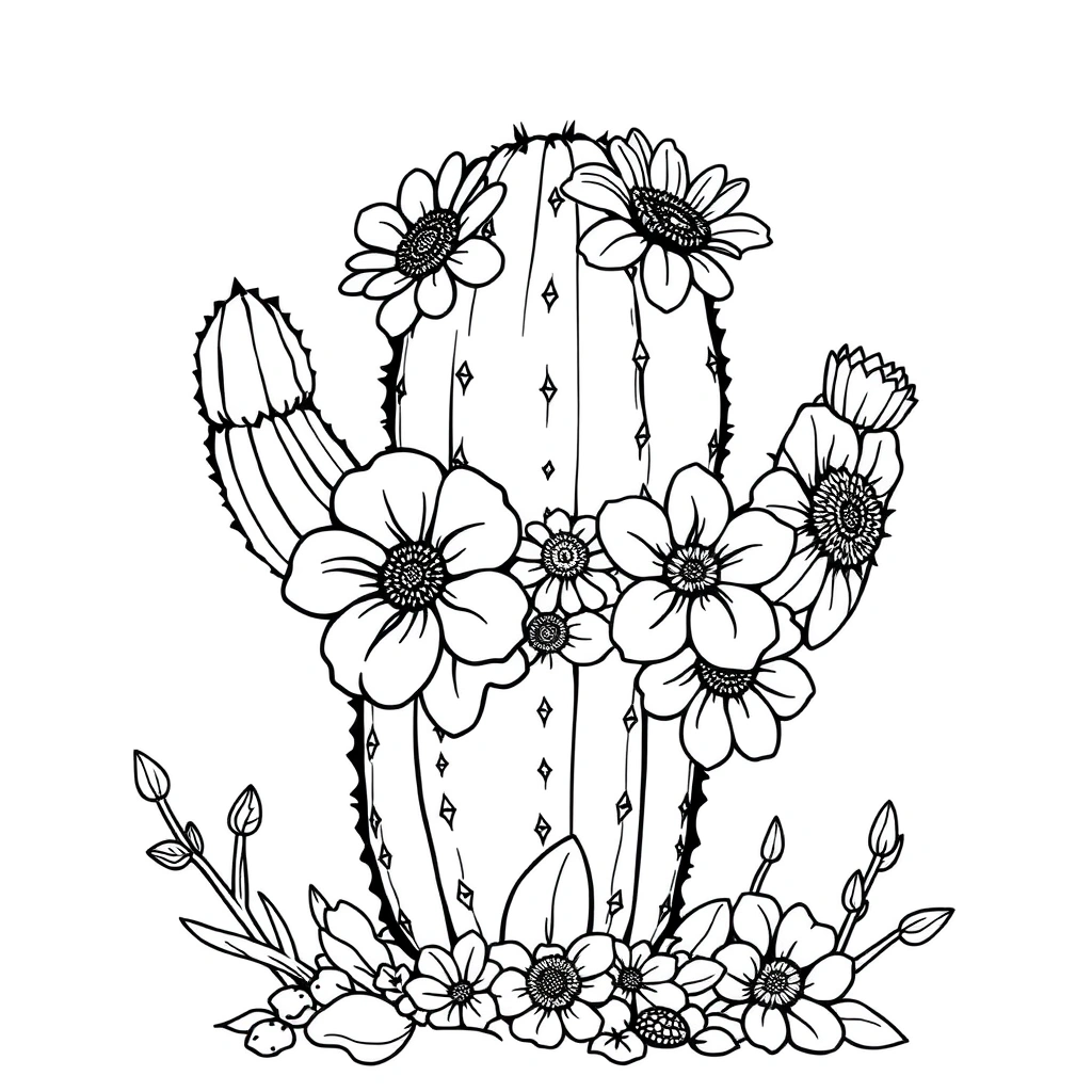 Flower coloring page preview