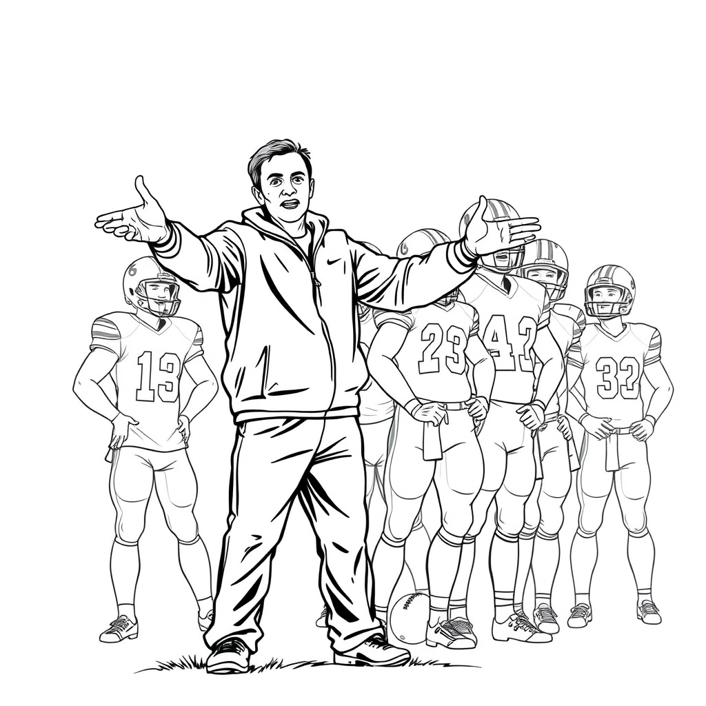 Football coloring page preview