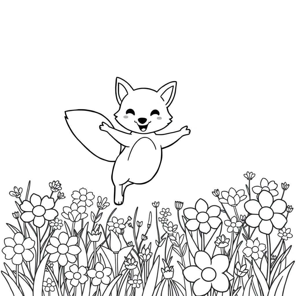 Fox coloring page preview