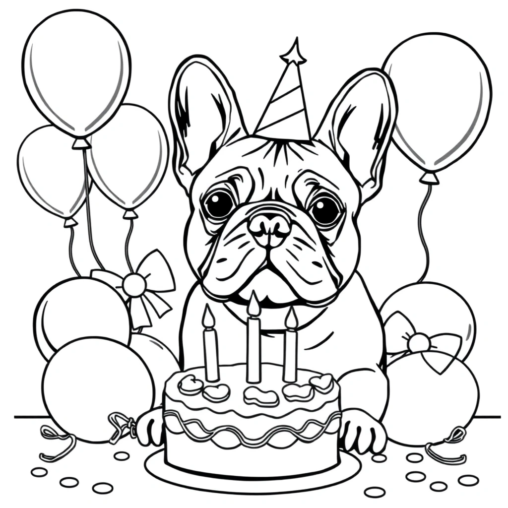 French Bulldog coloring page preview