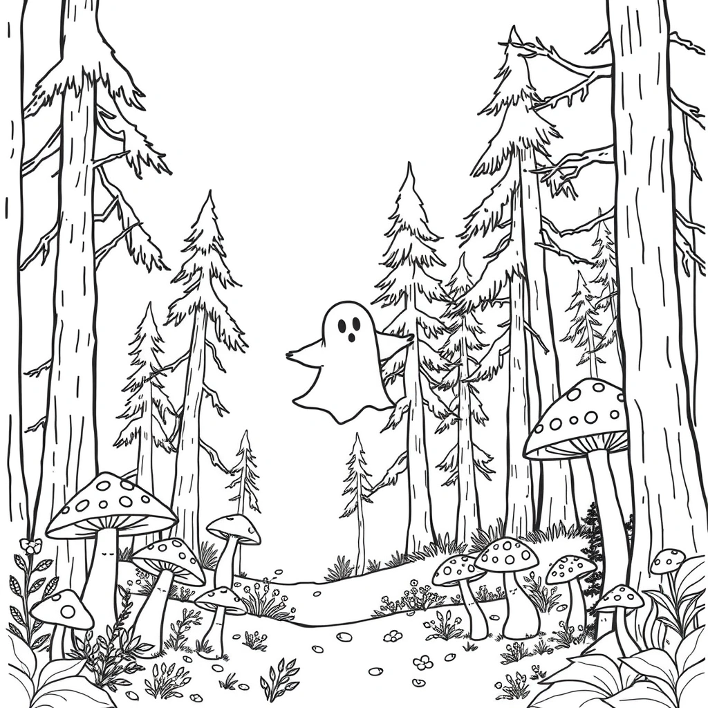 Ghost coloring page preview