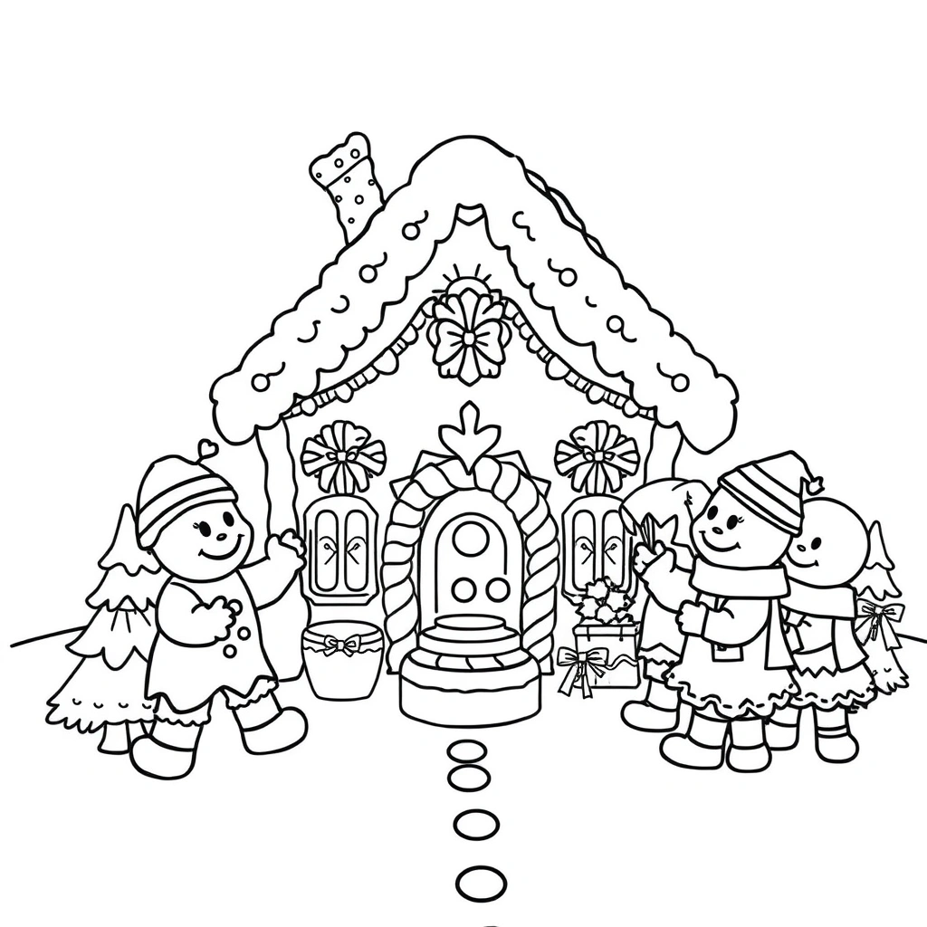 Gingerbread House coloring page preview