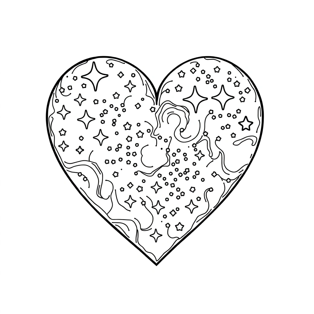 Heart coloring page preview