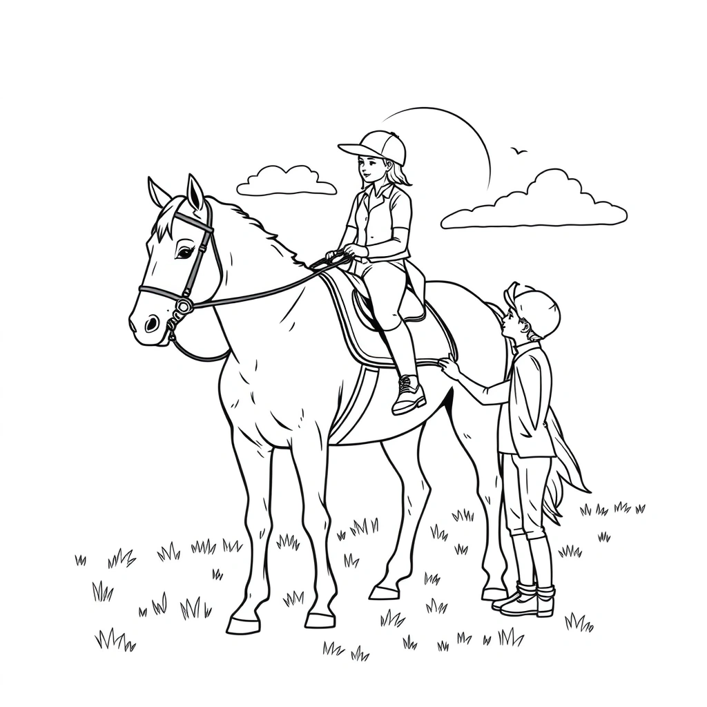 Horse coloring page preview