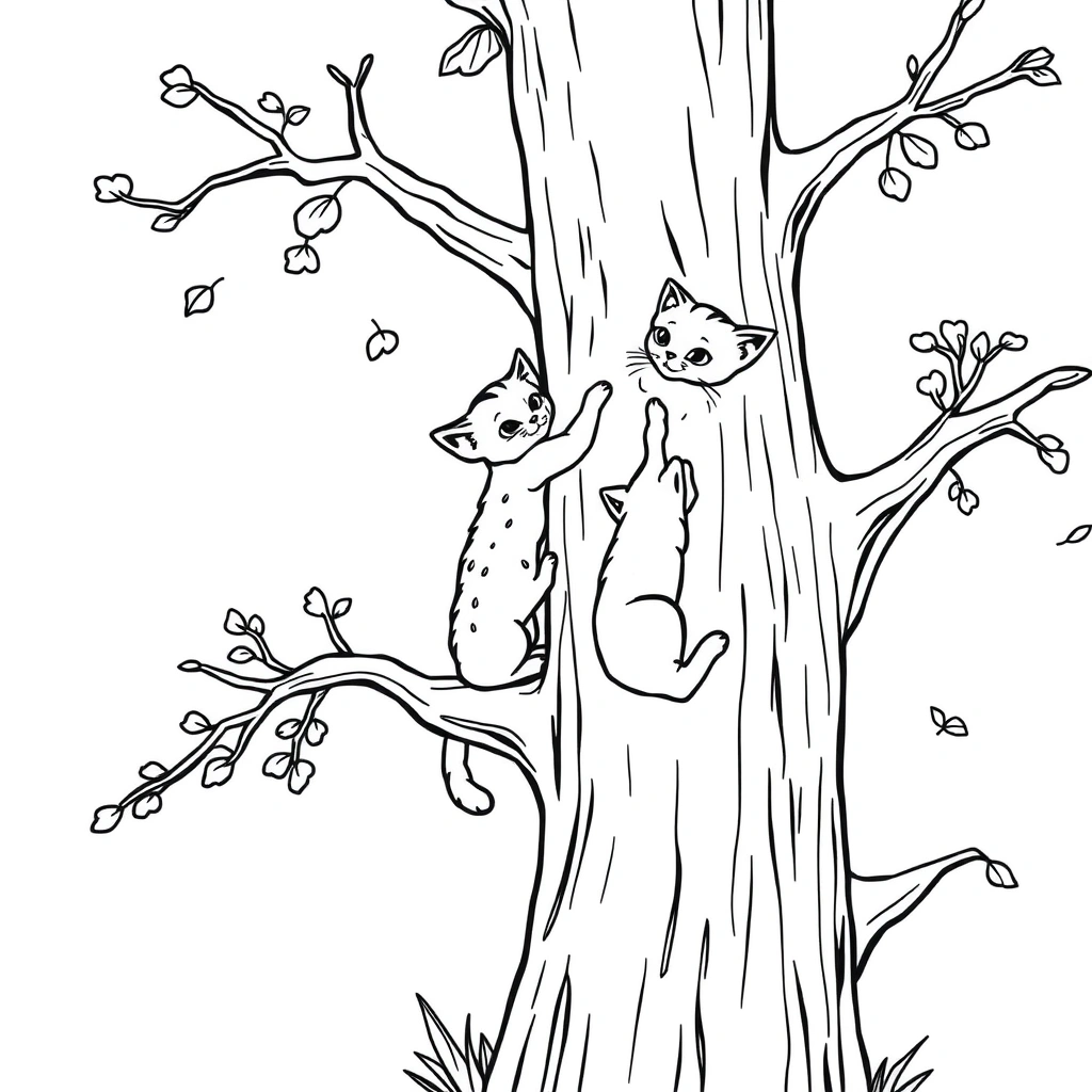 Kitten coloring page preview