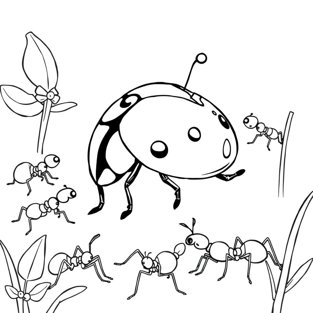 Ladybug coloring page preview