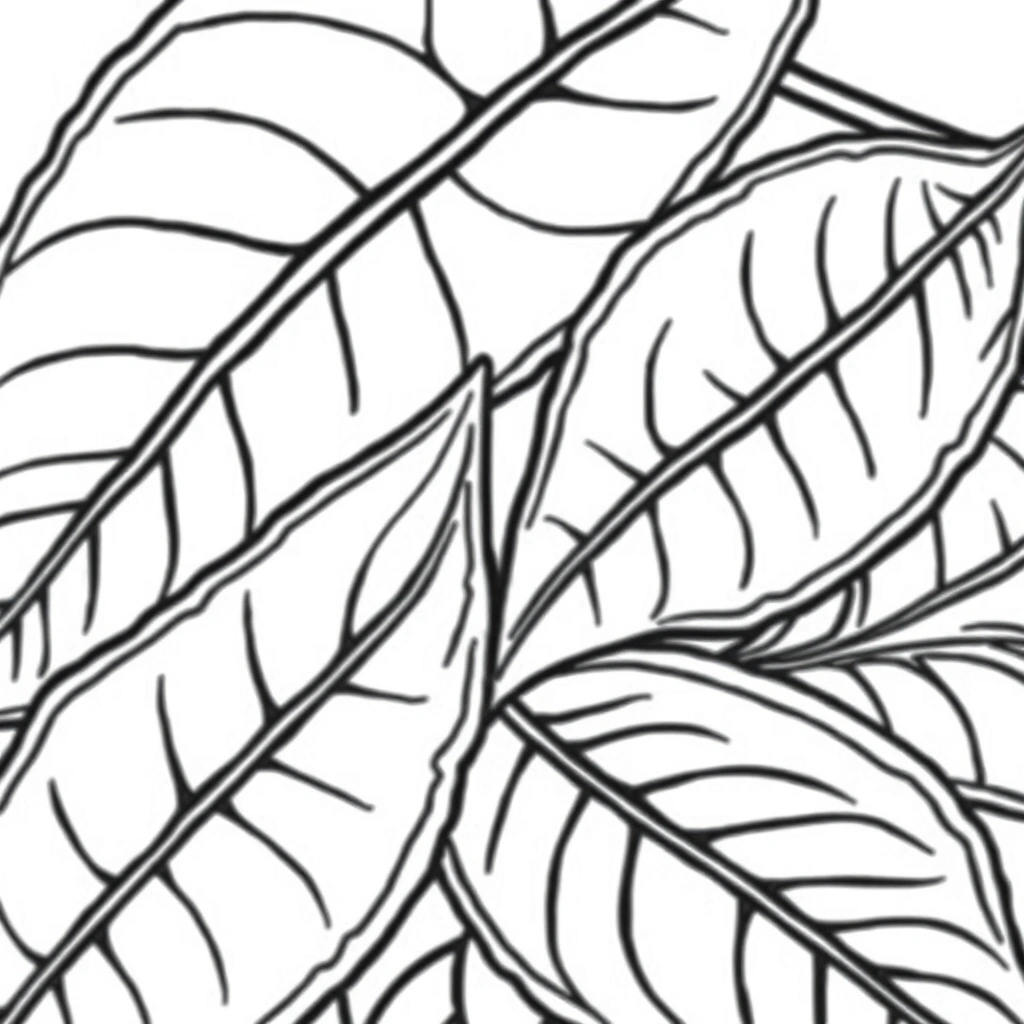 Leaf coloring page preview