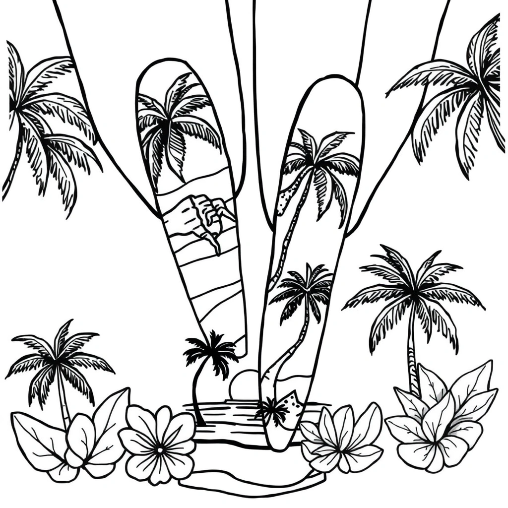 Long Nails coloring page preview