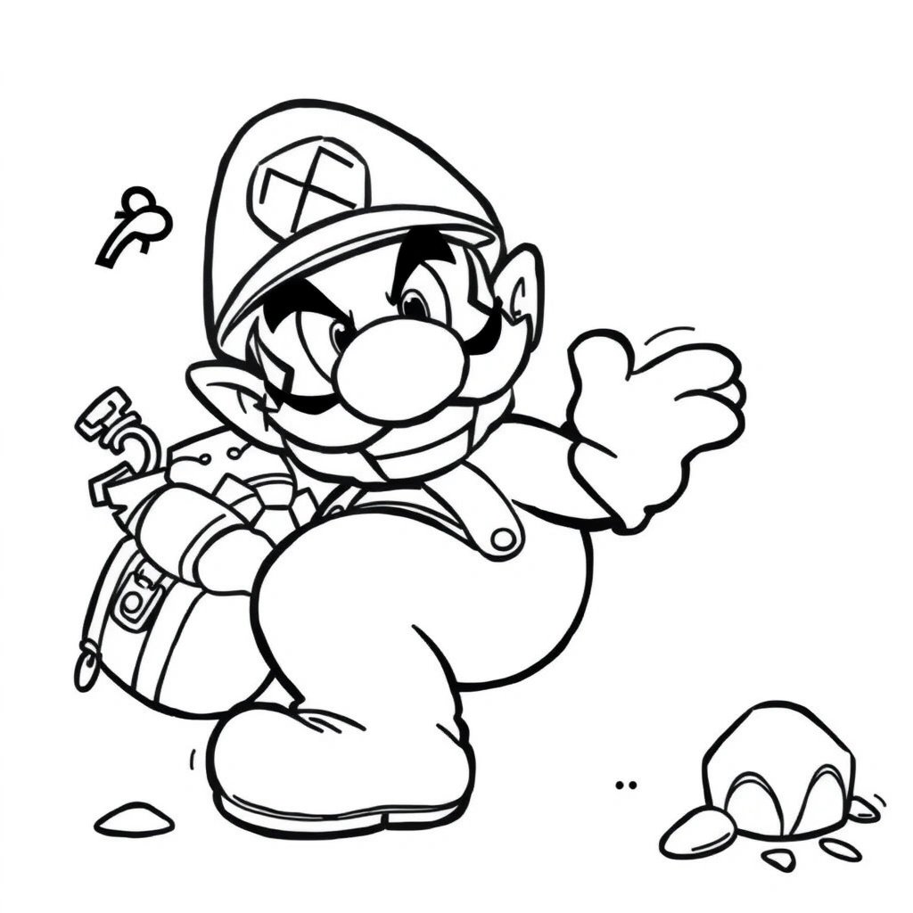 Mario coloring page preview