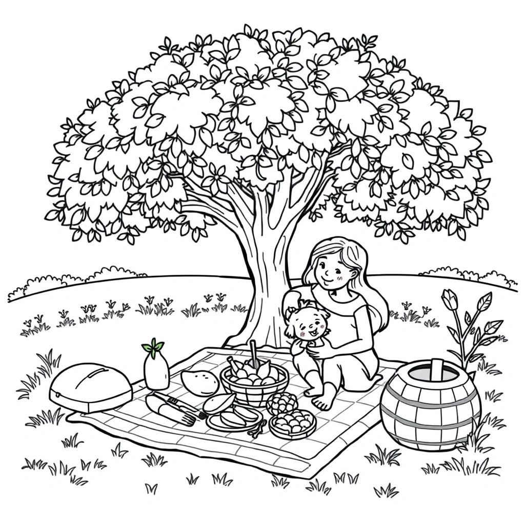 Mother's Day coloring page preview