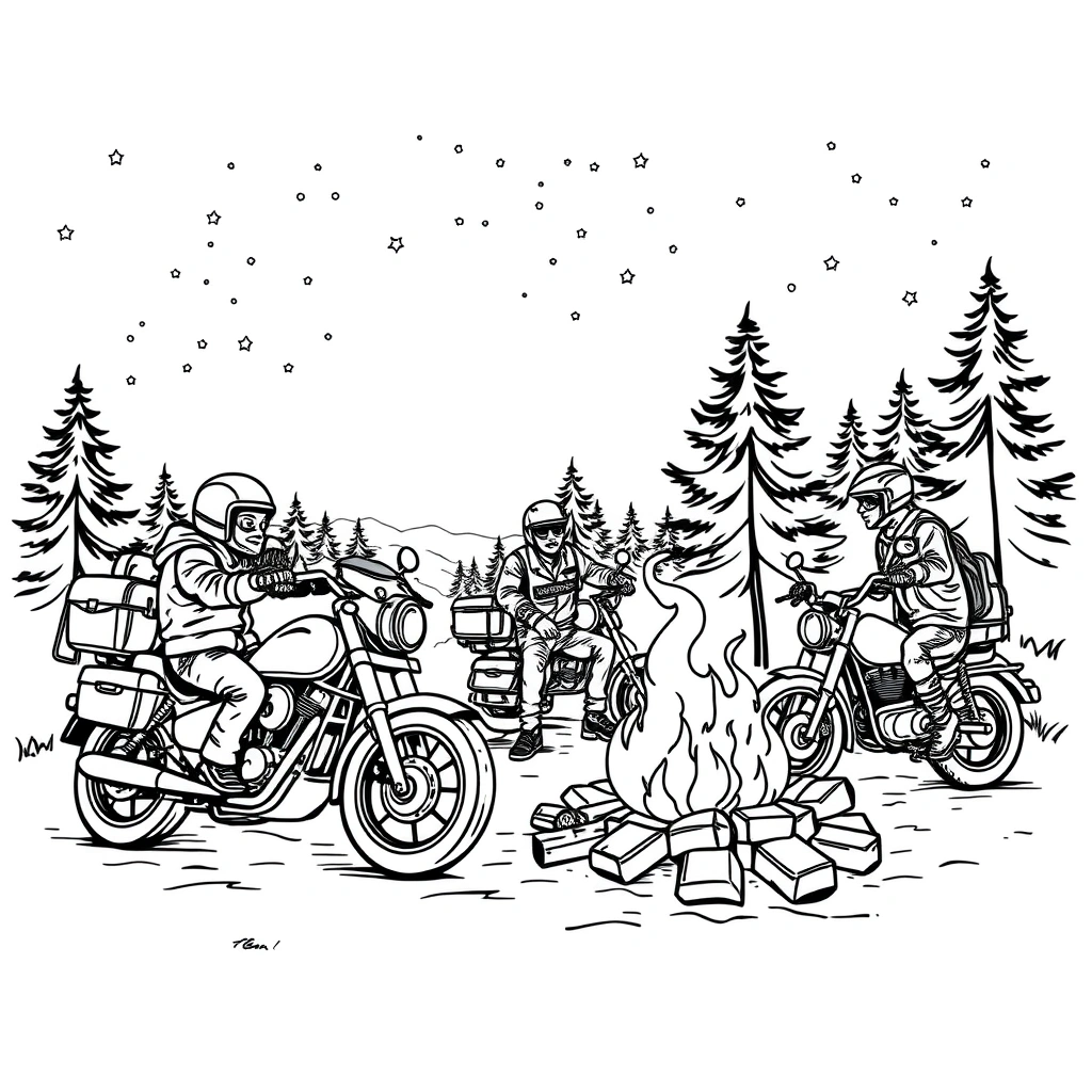 Motorcycle coloring page preview