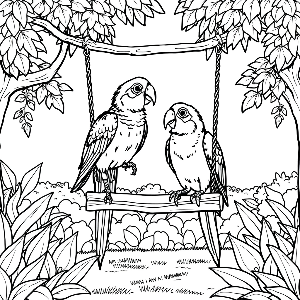 Parrot coloring page preview