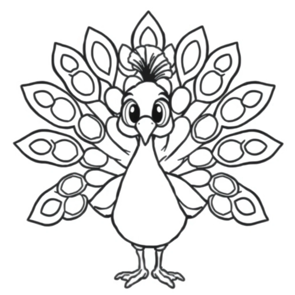 Peacock coloring page preview