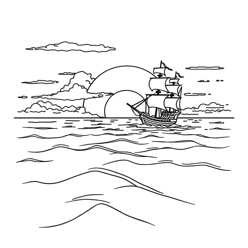 Pirate coloring page preview