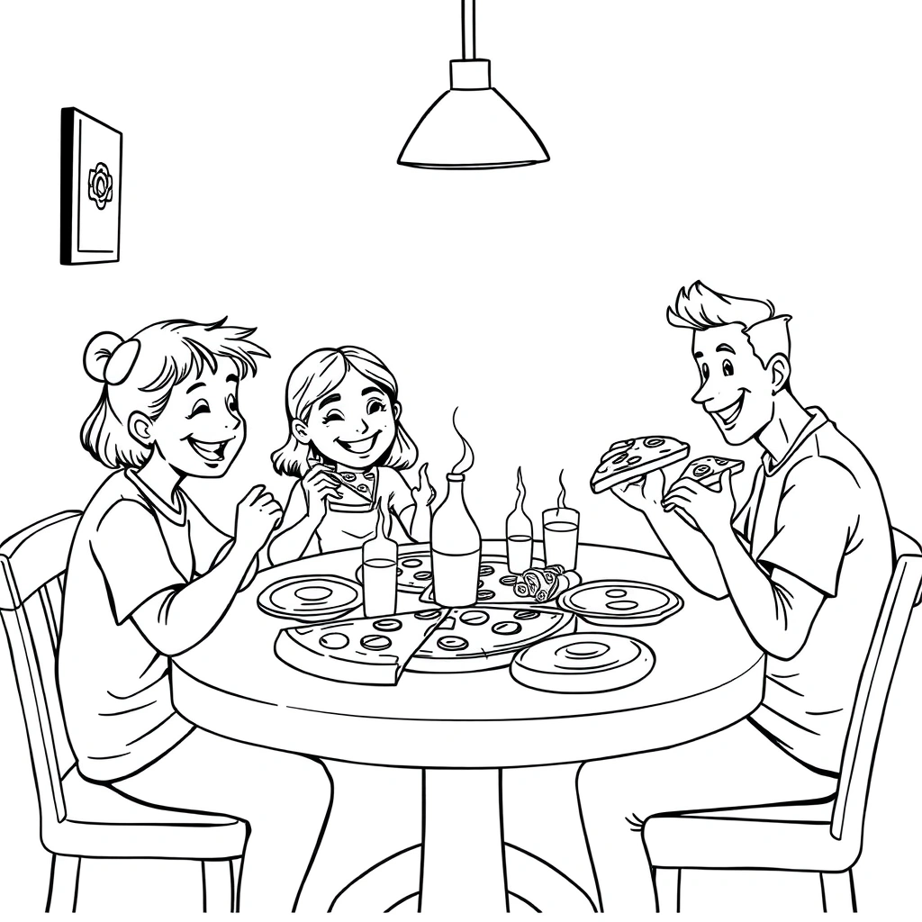 Pizza coloring page preview