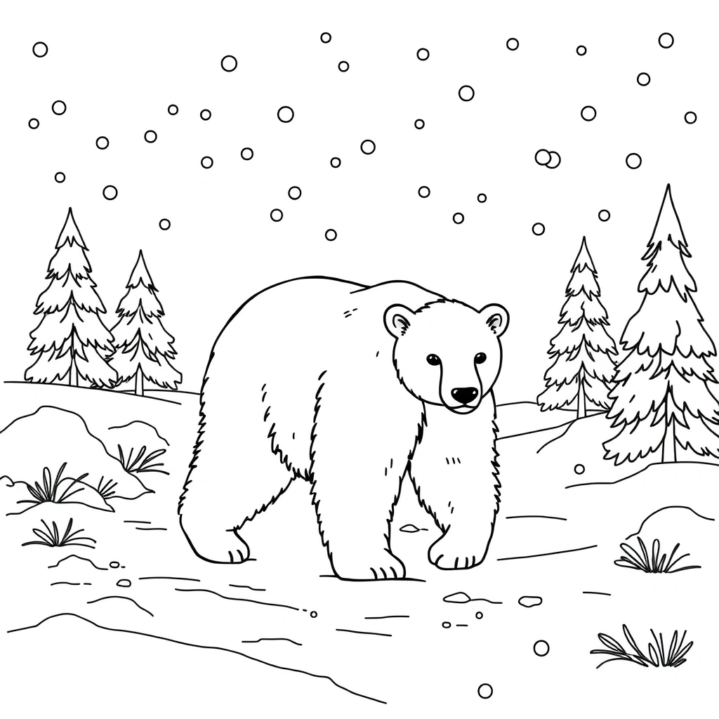 Polar Bear coloring page preview