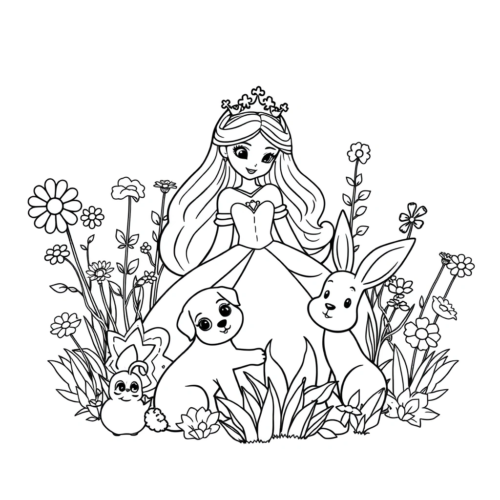 Princess coloring page preview