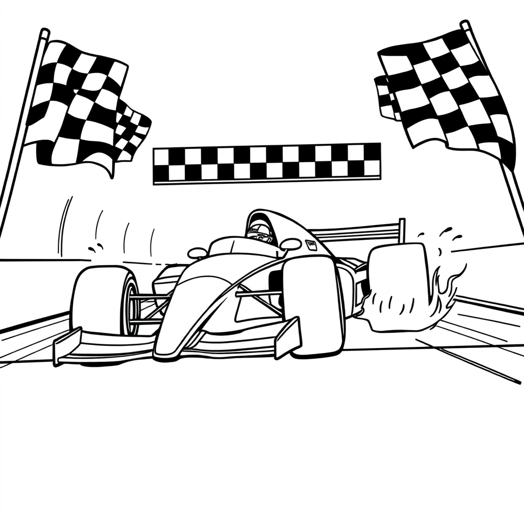 Race Car coloring page preview