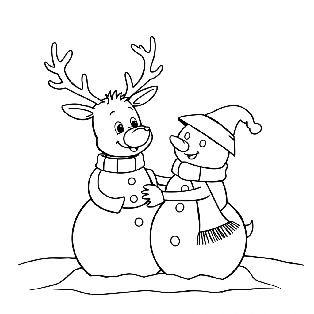 Reindeer coloring page preview