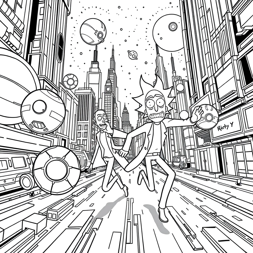 Rick And Morty coloring page preview