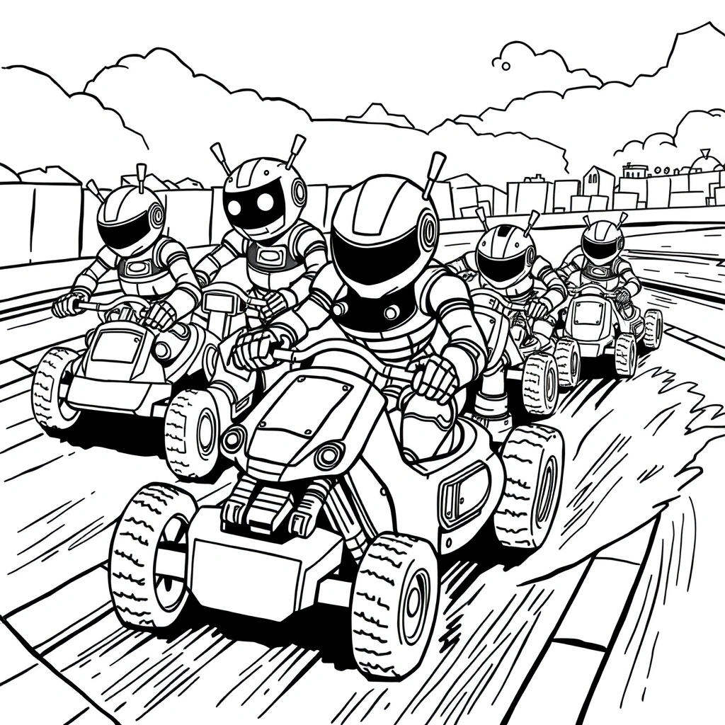 Robot coloring page preview