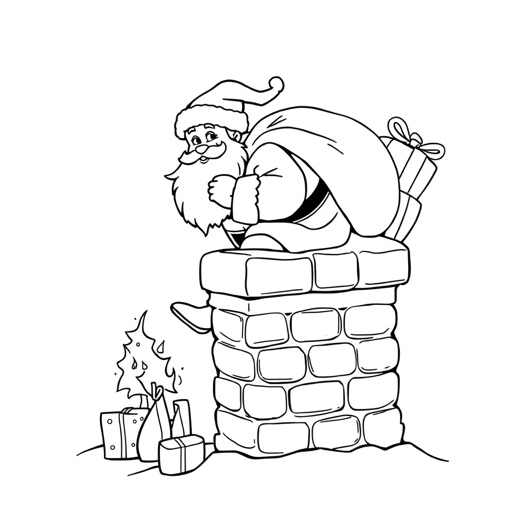 Santa coloring page preview