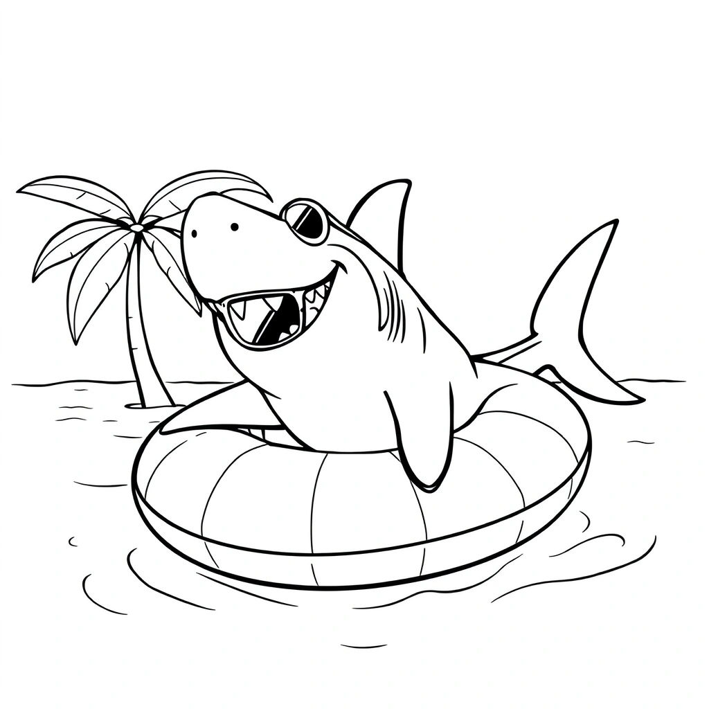 Shark coloring page preview