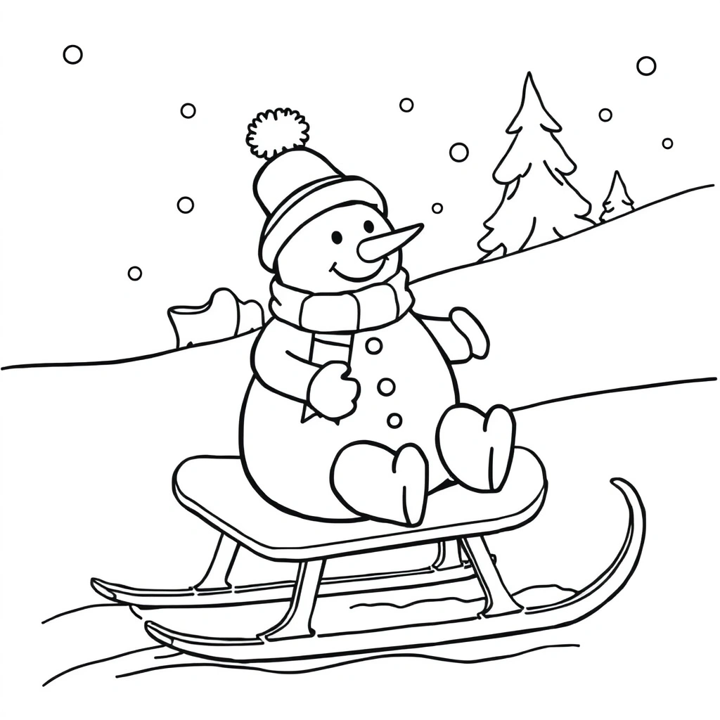 Snowman coloring page preview